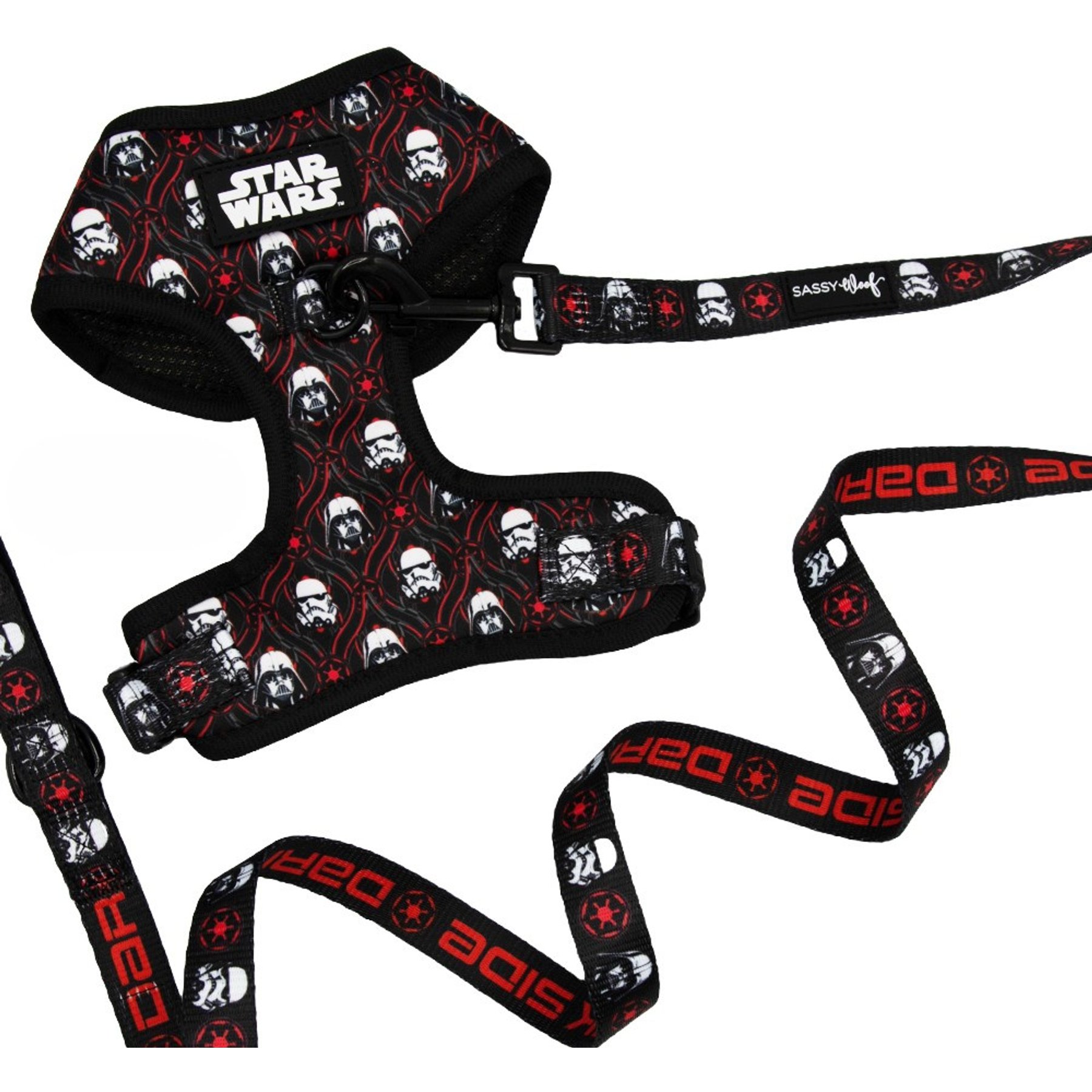 Sassy Woof STAR WARS The Dark Side Dog Harness & Leash, XX-Small: 10 to 14-in chest