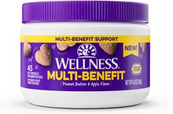 Wellness Peanut Butter & Apple Flavored Soft Chews Multi-Benefit Supplements for Dogs, 45 count
