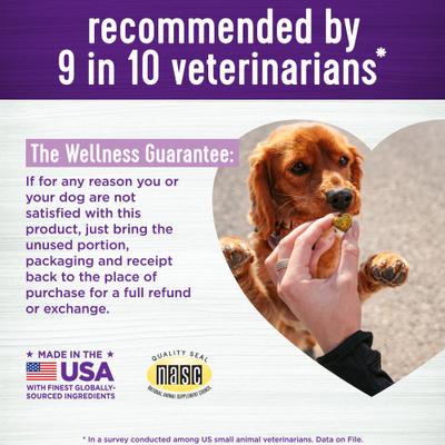 Show full view: Wellness Calm Relaxation Support Cheese Flavor Chew Supplements for Dogs, 45 count slide 6 of 10