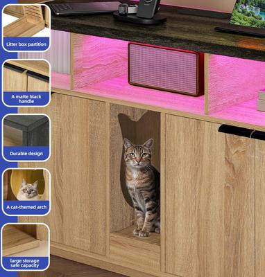 Show full view: Yitahome Cat Litter Box Enclosure, Oak slide 7 of 10