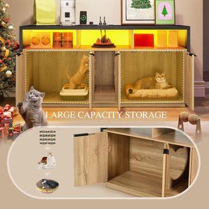 Yitahome Cat Litter Box Enclosure, Oak