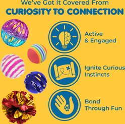 SunGrow Indoor Interactive Play Line Bouncy Style Cat Ball Toy, Color Varies, 30 count slide 2 of 7