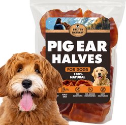 Brutus & Barnaby Thick Cut Half Pig Ear Natural Dog Chew Treats, 20 count slide 1 of 7