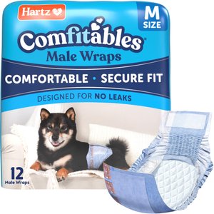 Hartz Comfitables Stretchy Waistband Disposable Male Dog Wraps, Medium, 12 count