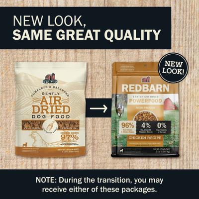 Show full view: Redbarn Powerfood Chicken High Protein Grain-Free Gently Air Dried Dog Food, 2.5-oz bag slide 3 of 12