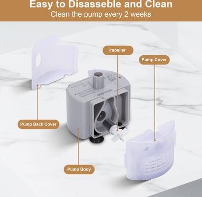 Show full view: Casfuy Ultra-Quiet Replacement Pump for Stainless Steel Pet Water Fountain slide 4 of 7