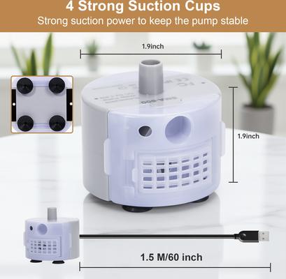 Show full view: Casfuy Ultra-Quiet Replacement Pump for Stainless Steel Pet Water Fountain slide 5 of 7