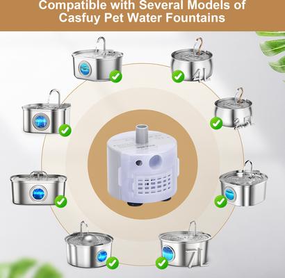 Show full view: Casfuy Ultra-Quiet Replacement Pump for Stainless Steel Pet Water Fountain slide 2 of 7