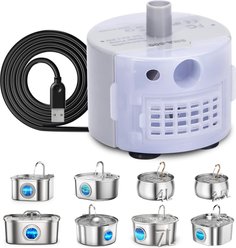 Casfuy Ultra-Quiet Replacement Pump for Stainless Steel Pet Water Fountain