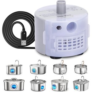 Casfuy Ultra-Quiet Replacement Pump for Stainless Steel Pet Water Fountain