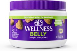Wellness Belly Digestive Health Support Pumpkin Flavor Chew Supplements for Dogs, 45 count