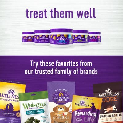 Show full view: Wellness Calm Relaxation Support Cheese Flavor Chew Supplements for Dogs, 45 count slide 7 of 10