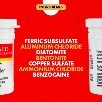 Show full view: Miracle Care Kwik-Stop Styptic Powder for Dogs, Cats & Birds, 1.5-oz jar slide 3 of 13