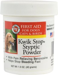 Miracle Care Kwik-Stop Styptic Powder for Dogs, Cats & Birds, 1.5-oz jar