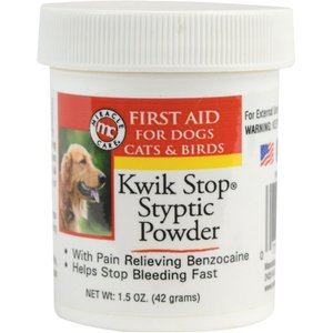 Miracle Care Kwik-Stop Styptic Powder for Dogs, Cats & Birds, 1.5-oz jar