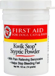 Miracle Care Kwik-Stop Styptic Powder for Dogs, Cats & Birds, 0.5-oz jar