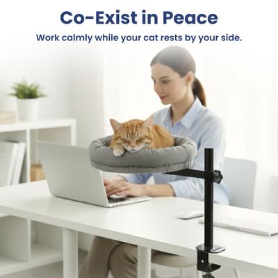 Show full view: PawsPik Adjustable 360° Desk Cotton Cat Nest Bed slide 8 of 10