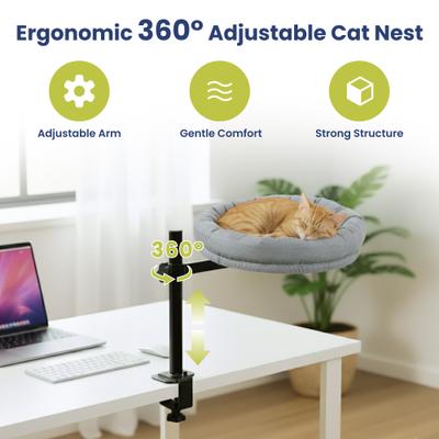 Show full view: PawsPik Adjustable 360° Desk Cotton Cat Nest Bed slide 3 of 10