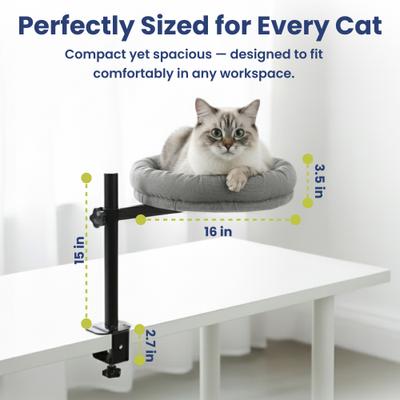 Show full view: PawsPik Adjustable 360° Desk Cotton Cat Nest Bed slide 7 of 10