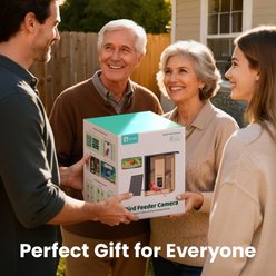 Birdfy Bamboo Smart Bird Feeder with Camera Solar Powered Motion Detection, Black, 3.5L slide 2 of 9