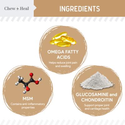 Show full view: Chew + Heal Hip & Joint Mobility Peanut Butter Flavored Soft Chew Senior Dog Supplement, 120 count slide 4 of 11