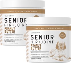Chew + Heal Hip & Joint Mobility Peanut Butter Flavored Soft Chew Senior Dog Supplement, 240 count