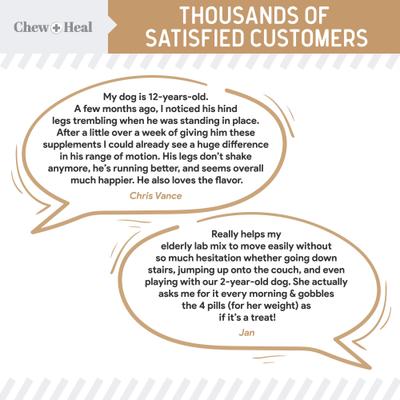 Show full view: Chew + Heal Hip & Joint Mobility Peanut Butter Flavored Soft Chew Senior Dog Supplement, 120 count slide 6 of 11