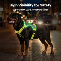 allforpaws K-Nite Light Up Reflective Dog Harness, Green, Medium: 18 to 29-in chest slide 2 of 8
