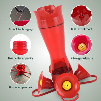 Show full view: Perky-Pet Pinch Waist Plastic Hummingbird Feeder, 8-oz slide 3 of 10