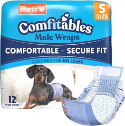 Hartz Comfitables Stretchy Waistband Disposable Male Dog Wraps, Small, 12 count