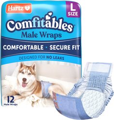 Hartz Comfitables Stretchy Waistband Disposable Male Dog Wraps, Large, 12 count