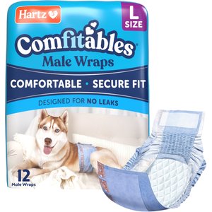 Hartz Comfitables Stretchy Waistband Disposable Male Dog Wraps, Large, 12 count