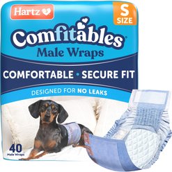 Hartz Comfitables Stretchy Waistband Disposable Male Dog Wraps, Small, 40 count