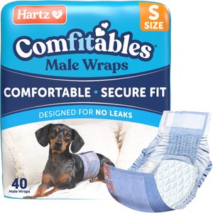 Hartz Comfitables Stretchy Waistband Disposable Male Dog Wraps, Small, 40 count