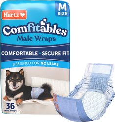Hartz Comfitables Stretchy Waistband Disposable Male Dog Wraps, Medium, 36 count