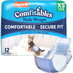 Hartz Comfitables Stretchy Waistband Disposable Male Dog Wraps, X-Small, 12 count