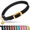 Show in main carousel: OOPSDOGGY Rolled Leather Reflective Cat Collar with Bell & Safety Elastic Strap, Black, 8 to 11-in neck, 3/8-in wide slide 1 of 8