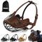 Show in main carousel: OOPSDOGGY Breathable Secure Basket Leather Metal Reflective Pitbull Dog Muzzle, Brown slide 1 of 6