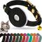 Show in main carousel: OOPSDOGGY Non Breakaway Lightweight GPS Reflective Leather Apple AirTag Cat Collar with Bell, Black, 8 to 11-in neck, 1/2-in wide slide 1 of 8