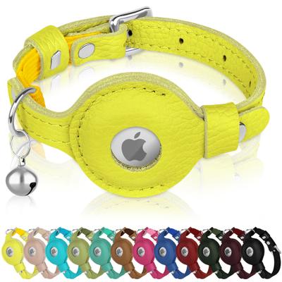 Show full view: OOPSDOGGY Indoor & Outdoor Non Breakaway AirTag Holder Cat Collar with Bell, Yellow, 8 to 11-in neck, 1/2-in wide slide 1 of 9