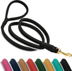 OOPSDOGGY Outdoor Rolled Leather Reflective Walking Running Dog Leash, Black, Small: 6-ft long, 3/8-in wide slide 1 of 8