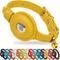 Show in main carousel: OOPSDOGGY Lightweight GPS Leather Apple Air Tag Holder Cat Collar with Bell, Yellow, 8 to 11-in neck, 1/2-in wide slide 1 of 6