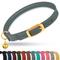 Show in main carousel: OOPSDOGGY Rolled Leather Reflective Cat Collar with Bell & Safety Elastic Strap, Denim, 8 to 11-in neck, 3/8-in wide slide 1 of 9