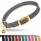 Show in main carousel: OOPSDOGGY Rolled Leather Reflective Cat Collar with Bell & Safety Elastic Strap, Graphite, 8 to 11-in neck, 3/8-in wide slide 1 of 8