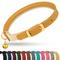 Show in main carousel: OOPSDOGGY Rolled Leather Reflective Cat Collar with Bell & Safety Elastic Strap, Camel, 8 to 11-in neck, 3/8-in wide slide 1 of 8