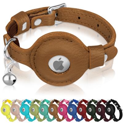 Show full view: OOPSDOGGY Indoor & Outdoor Non Breakaway AirTag Holder Cat Collar with Bell, Brown, 8 to 11-in neck, 1/2-in wide slide 1 of 9