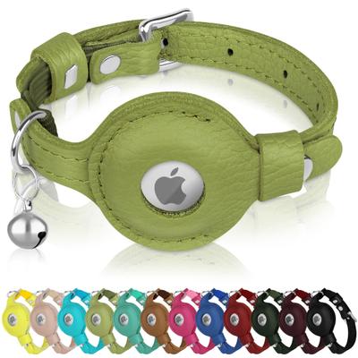 Show full view: OOPSDOGGY Indoor & Outdoor Non Breakaway AirTag Holder Cat Collar with Bell, Olive Green, 8 to 11-in neck, 1/2-in wide slide 1 of 9