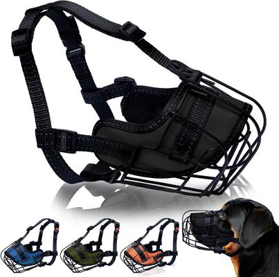 Show full view: OOPSDOGGY Adjustable Breathable Wire Basket Metal Rottweiler Dog Muzzle, Black slide 1 of 9