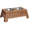 Show in main carousel: THE LICKER STORE Serenity 6.9-in Elevated Dog & Cat Wicker with Two Stainless Steel Bowls, Medium: 2.2-cup, Brown slide 1 of 6