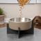 Show in main carousel: THE LICKER STORE Intersecta Concrete & Stainless Steel Dog & Cat Bowl with Metal Stand, Medium: 2-cup, Brown/Black slide 3 of 9